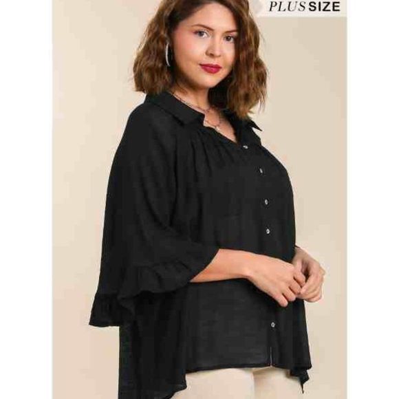 Umgee Black Blouse, NWT, Size XL & 1XL - Picture 2 of 4